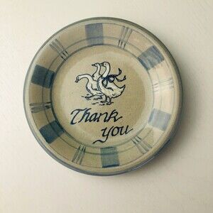 Louisville Stoneware Geese Thank You 5 inch Jewelry Dish